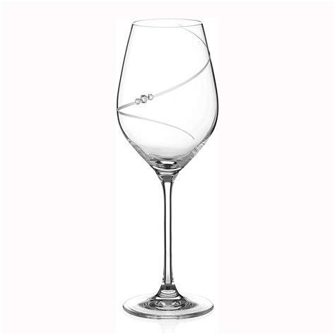 Silhouette Crystal White Wine Glasses With Swarovski Crystals