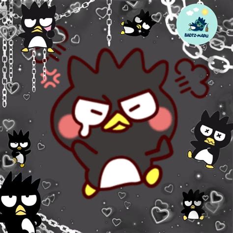 an angry bird surrounded by chains and hearts