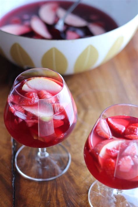 Cranberry Red Wine Punch With Apples And Strawberries Ambitious Kitchen