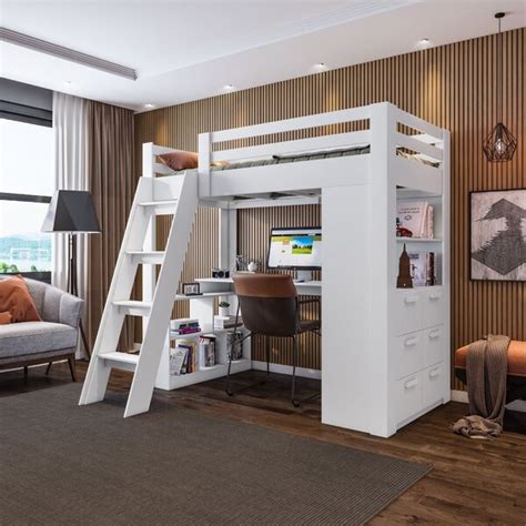 Beliche Com Gavetas Adulto - Cama Alta Beliche Office Adulto Multifuncional Com 6 Gavetas Micenas ...