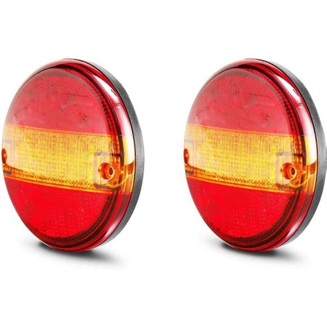 2Pcs 12V 24V Led Feux Arrière De Remorque Ronds Feux Arrière De Camion