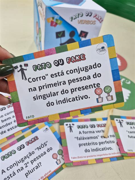 Fato Ou Fake Jogo Perguntas Para Imprimir - Jogo Pedagógico: Fato ou Fake dos Verbos! – Aula Criativa