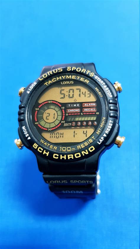 Watch Lorus Sports 5ch Chrono Tachymeter Water Resist 100m Etsy