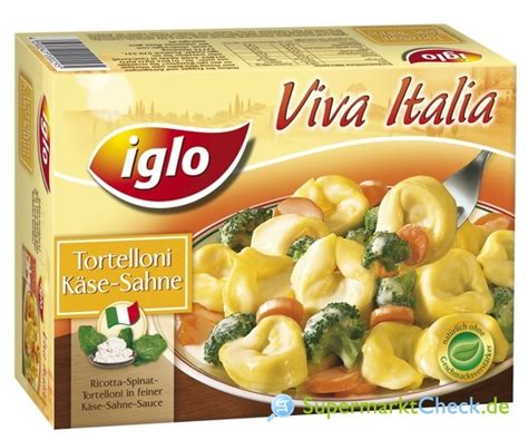 Iglo Viva Italia Feine Ricotta Spinat Tortelloni In K Se Sahne Sauce