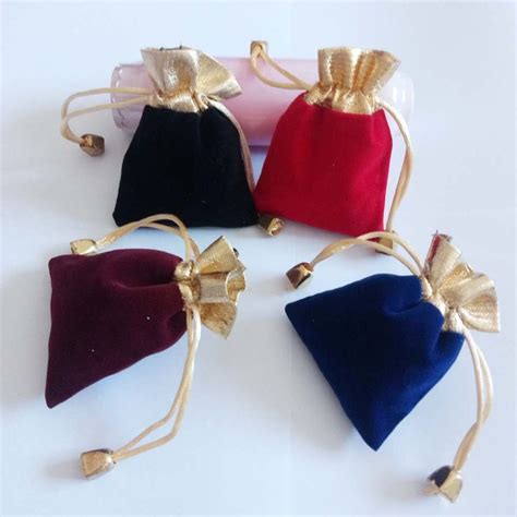 Phnom Penh Gold Bead Velvet Bag Jewelry Pouch