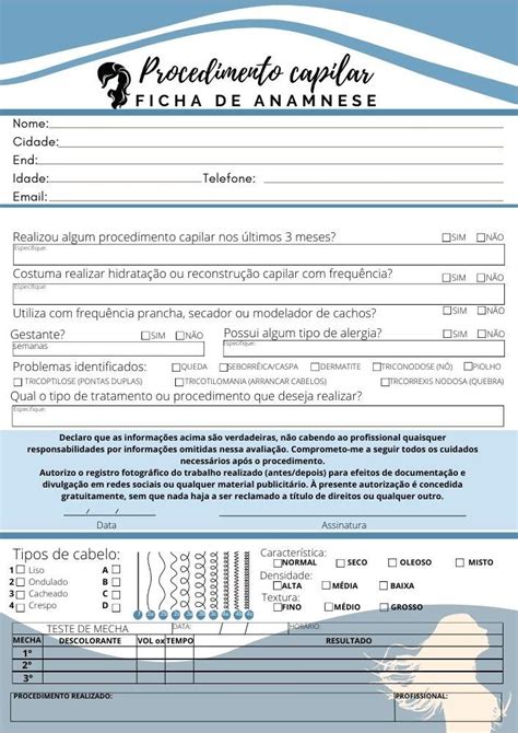 Ficha Bloco De Anamnese Checklist Capilar Cabeleireiros R 23 18