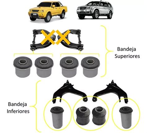 Kit 8 Bucha Bandeja Superior Inferior L200 Pajero Sport Parcelamento