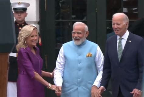 Prime Minister Modi arrives at the White House, greeted with Ceremonial ...