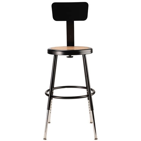 National Public Seating Hb Round Stool W Solid Back Masonite