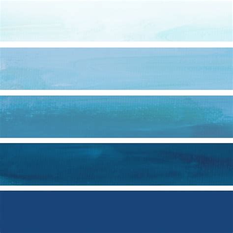 Three Shades Of Blue Are Shown In The Same Color Scheme Each With