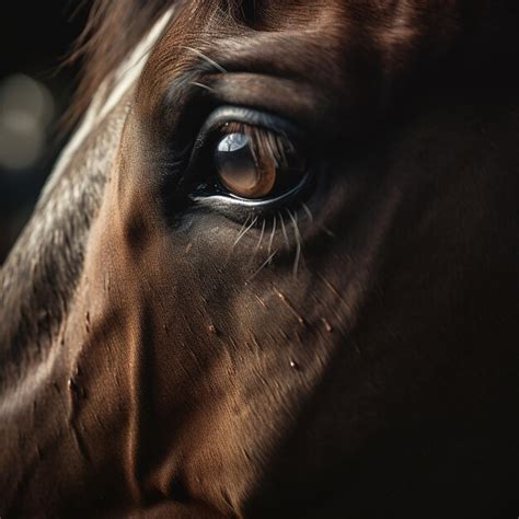 Um Cavalo Marrom Olhos Castanhos E Uma Mancha Branca No Rosto