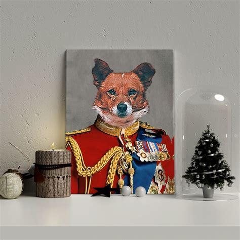 King Custom Royal Pet Portrait Dog Cat Portrait From Photo Canvas