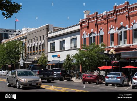 Central Avenue Is The Main Street In Downtown Great Falls Montana Usa