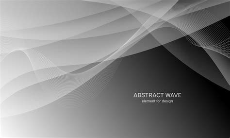 Fondo Negro Abstracto Con Suaves Ondas Grises Vector Premium