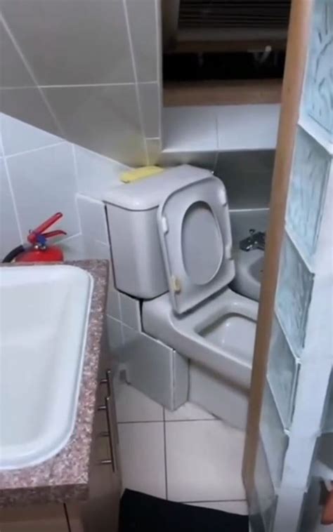 Airbnb guest shocked by odd bathroom layout in rental with no leg room