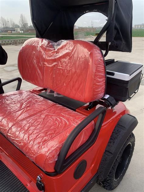 2 Seater Red Electric Hunting Golf Cart With Cooler Sound Bar Off Road