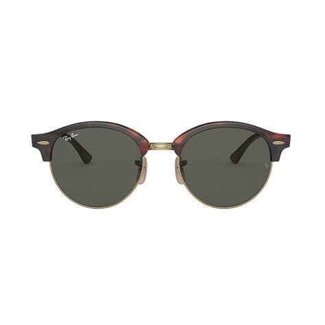 Unisex Round Clubmaster Sunglasses Tortoise Gold Gray Ray Ban® Touch Of Modern