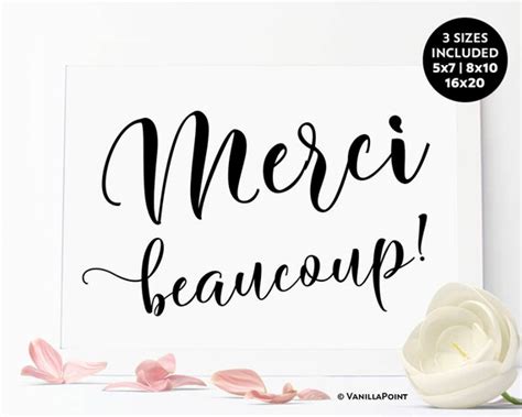 Merci Beaucoup Sign French Thank You Sign Paris Theme Party Etsy