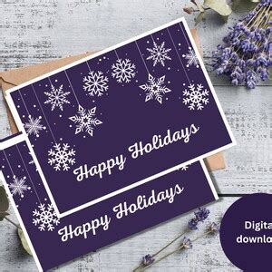 Happy Holidays Cards Printable Happy Holidays Cards Instant - Etsy