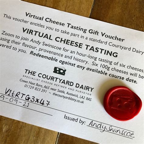 Virtual Cheese Tasting Gift Voucher (any date) - The Courtyard Dairy