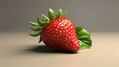 Stunning 3d Model Of A Luscious Strawberry Background Strawberry Red