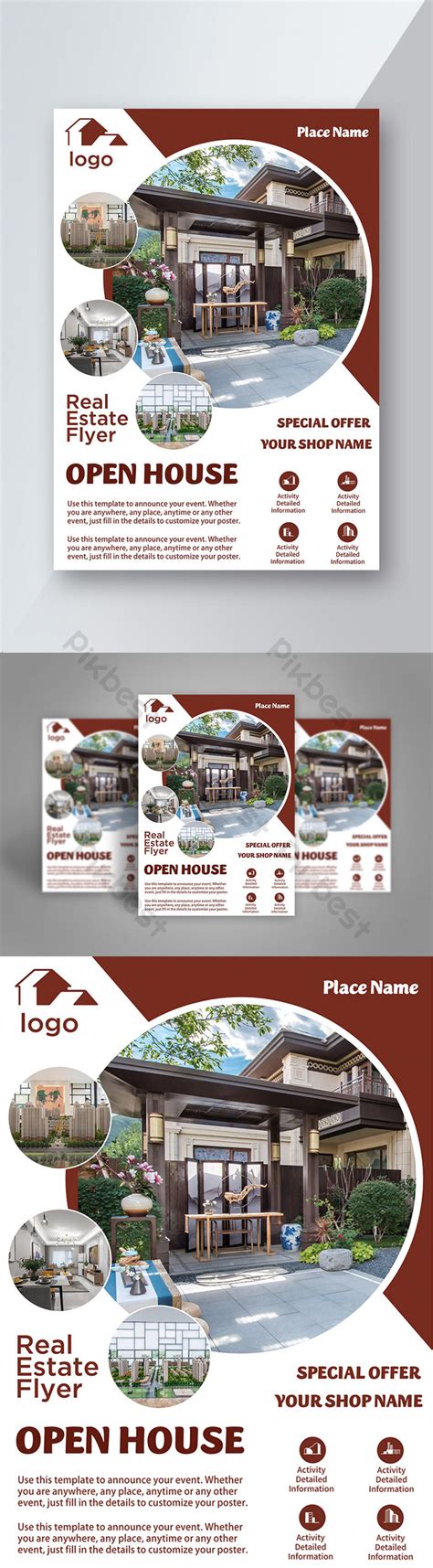 Real Estate Outdoor Villa House Sale Icon Presentation Flyer Psd Free