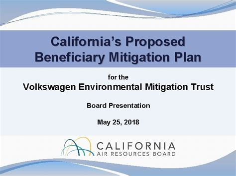 Californias Proposed Beneficiary Mitigation Plan For The Volkswagen