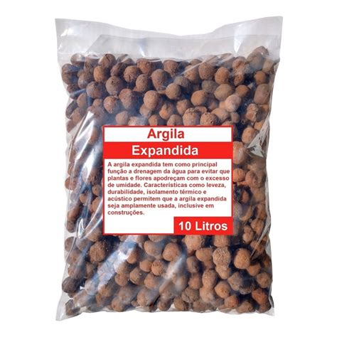 Argila Expandida Saco 4 Kg 10 Litros Paisagismo Drenagem Vasos Jardim