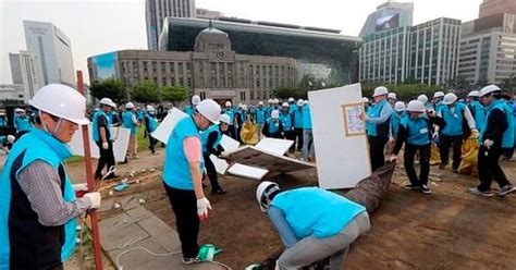 서울광장 보수단체 천막∙텐트 강제철거