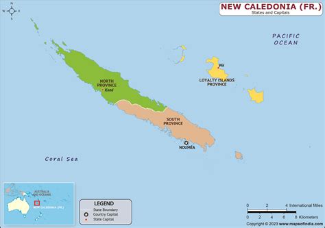 New Caledonia Provinces And Capitals List And Map List Of Provinces