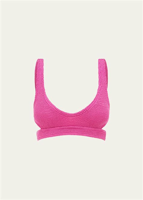 Bond Eye Nino Crop Cutout Bikini Top Fuchsia Shimmer Editorialist