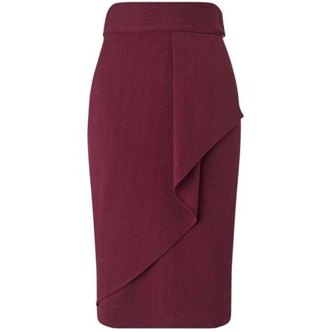 Miss Selfridge Burgundy Ruffle Midi Skirt 30 Liked On Polyvore