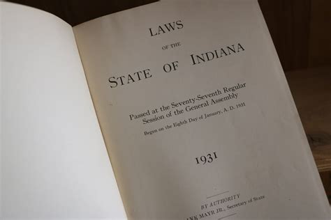 Antique Vintage Law Books Laws Of The State Of Indiana Olive Etsy Uk