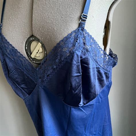 Vintage Lingerie Vintage Full Slip Blue Vintage Slip Gem