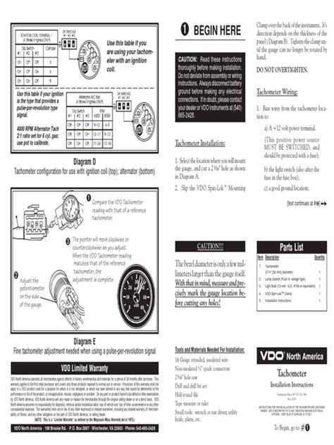 Vdo Diesel Tachometer Wiring Diagram