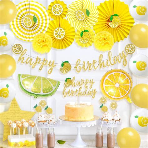 Lemon Birthday Party Decorations Homond Lemonade Theme Supplies Kit