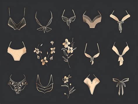 Women S Lingerie Set Hand Drawn Vector Illustration Black And White Premium Ai Generated Image