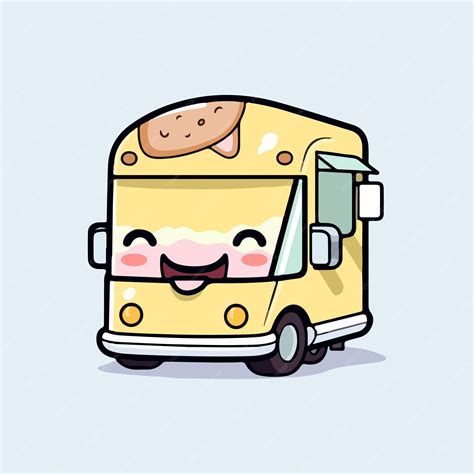 Premium Vector | A cartoon ice cream truck with a pink and white ice ...