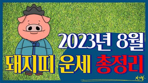 2023년 8월 돼지띠 운세 95 83 71 59년생 총 정리 Youtube