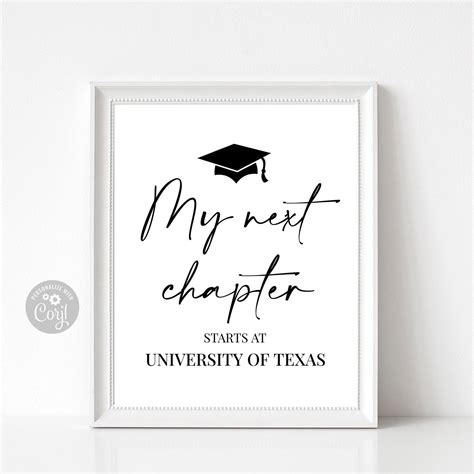 The Next Chapter Graduation Sign Printable Modern Grad Party Sign