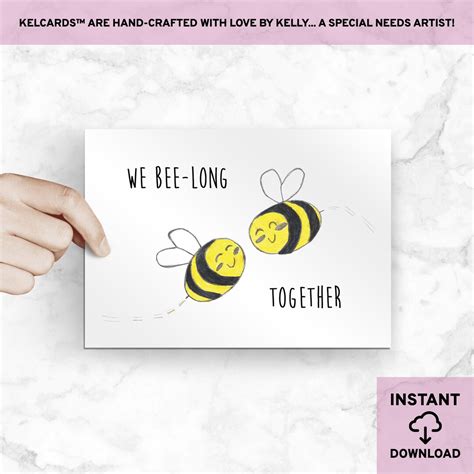 INSTANT DOWNLOAD: Printable Love Cards, Printable Greeting Cards, Bees ...