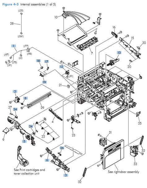 Hp M551 Laser Printer Part Diagrams