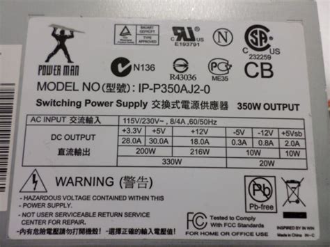 PowerMan Ip-p350aj2-0 1dpp350j20001 ATX Power Supply 350w Qty AVL for ...
