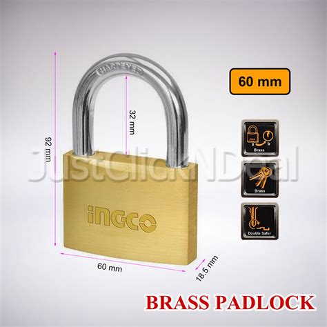 Ingco Brass Padlock 30 40 50 60 70 Mm Gembok Pintu Pagar Kuningan