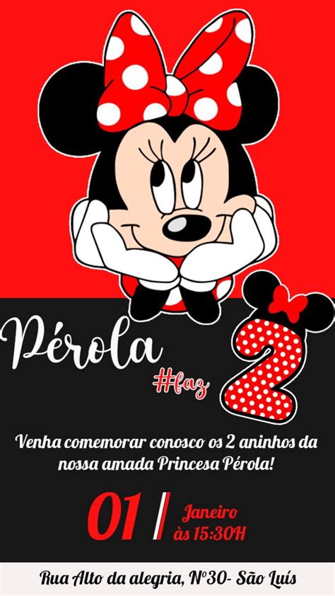 Convite Digital Minnie Vermelha Elo Produtos Especiais Minnie