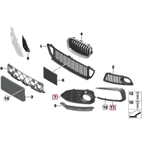 Grilles inférieures de pare chocs avant avec PACK M pour BMW Série 1