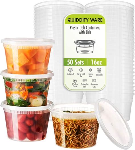 Amazon Quiddity Ware Oz Deli Containers With Lids Leakproof