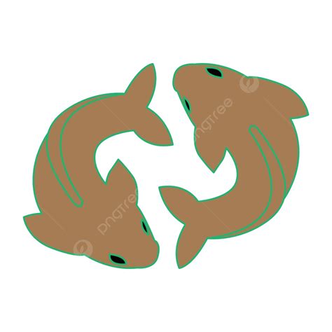 Flat Color Pisces Icon Zodiac Icon Fish Vector Zodiac Icon Fish PNG