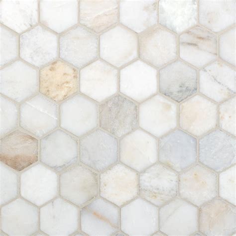 Maravilla Bianco Orion Hexagon Polished Marble Mosaic Tile X