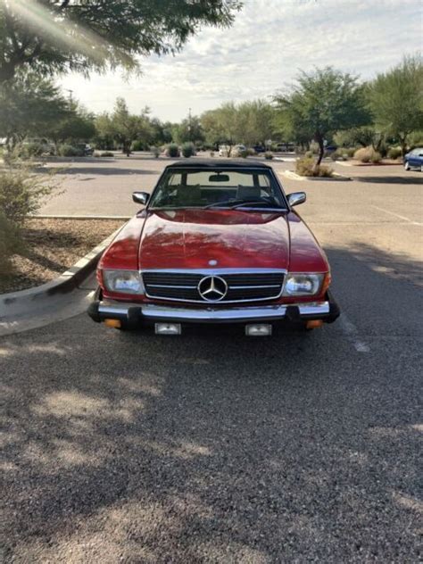 1977 Mercedes Benz 450sl Convertible Red Rwd Automatic For Sale